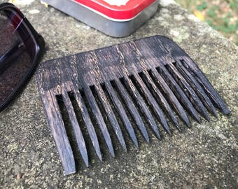 Recycled Rustic Wooden Beard Comb Beard Grooming Gift for Him