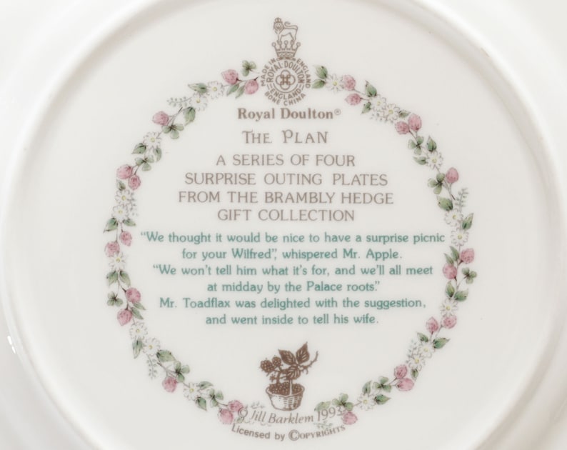 one of the Surprise Outing plates Royal Doulton Brambly Hedge The Plan plate