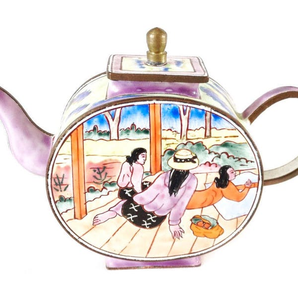 Paul Gauguin The Siesta teapot - miniature enamel teapot - Charlotte di Vita teapot