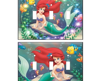 Outlet Double GFI Little Mermaid Ariel Light Switch Wall Plate Cover #DP06 