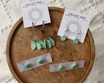 jade collection • HANDMADE • polymer clay earrings • statement jewelry • everyday basic • minimalist