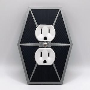 TIE Fighter Wing Outlet Cover - Star Wars Wall Plate Decor - Sci-Fi Room Accessory - Galactic Gift for Star Wars Fans and Collectors