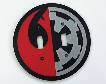 Star Wars Light Switch Cover: Rebel Alliance vs Empire, Gamer Room Decor