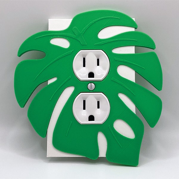 Plant room outlet cover for plant room gift for plant lover Monstera Leaf greenhouse