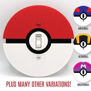 Pokemon Pokeball Light Switch Cover – Gamer Room Decor