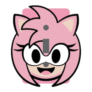 Sonic Amy Rose Light Switch Cover – Amy Rose Wall Plate, Gamer Room Decor, Geeky Gift, Kids Bedroom Accessory