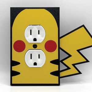 Pikachu Outlet Cover | Pokemon Nursery Decor | Electric Type Switch Plate