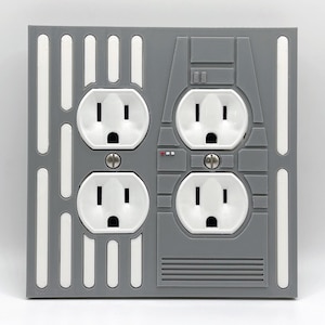 Funda para enchufe con forma de Estrella de la Muerte de Star Wars, decoración para habitación de jugador friki Double Outlet