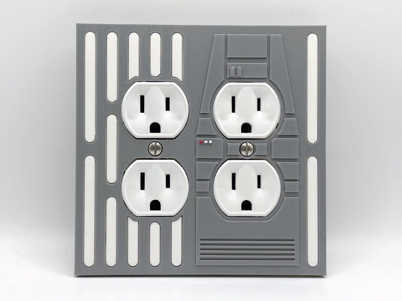Funda para enchufe con forma de Estrella de la Muerte de Star Wars, decoración para habitación de jugador friki Double Outlet