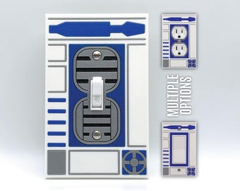 R2-D2 Light Switch Cover: 3D Printed Star Wars Decor, Rocker, Outlet