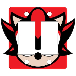 Sonic Shadow Double Light Switch Cover – Shadow Wall Plate, Gamer Room Decor, Geeky Gift, Kids Bedroom Accessory