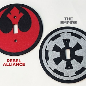 Star Wars inspired light switch cover for Star Wars room, gamer room, man cave, rebels, empire