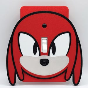 Sonic Knuckles Light Switch Cover – Knuckles Wall Plate, Gamer Room Decor, Geeky Gift, Kids Bedroom Accessory