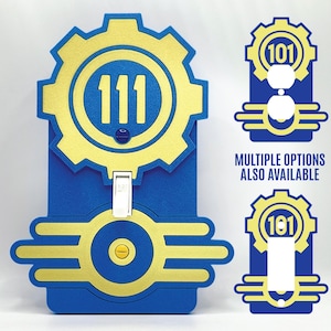 Vault 101 Switch Cover | Fallout Single Plate | Gamer Decor | 3D Printed Vault-Tec Cover | Custom Vault Number Option