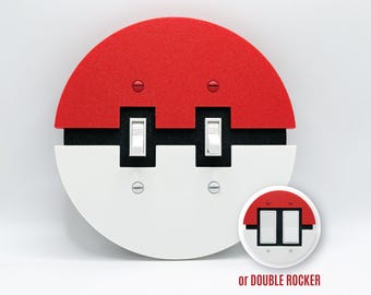 Tapa para interruptor de luz doble de Pokémon, interruptor basculante doble, decoración de Pokémon