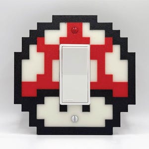 Super Mario Mushroom Rocker Cover: 3D Printed Game Room Decor