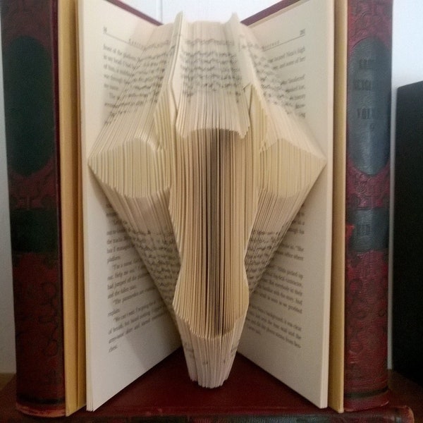 Cow- Hand-folded Book Art Sculpture Unique Custom Farm Animals unique cow lover gift paper gift very unique gift Cowgirl cowboy gift for mom