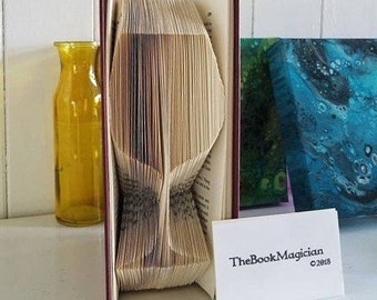 Wine Glass Folded book art, Hand crafted Book Art, Gift for wine lovers, wine lover gift, Wine, unique paper gift