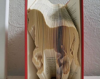 Horse folded book art, Unique gift for horse lovers, Horse gift, gift for her, gift for him, Horses, unique horse gift, Horse decor,bookworm