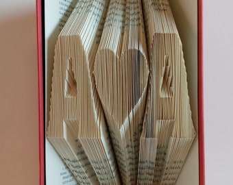 Folded book, One year anniversary gift, Traditional 1st anniversary, Dating Anniversary, 25th anniversary, 2 yr anniversary, 3rd anniversary