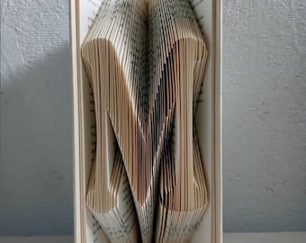 Initial book folding, Letter folded book, unique birthday gift for book lovers, birthday for friend, birthday gift sister, dad birthday book