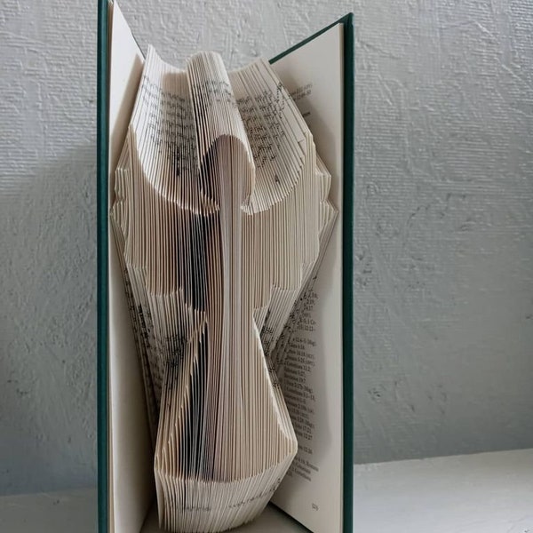 Angel  Hand Folded Book art  Home Decor wedding inspirational religious church gift Memorial Family Angel Lover Collectible Funeral Decor