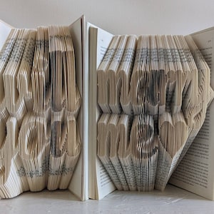 ¿Quieres casarte conmigo? Esculturas artísticas en forma de libro doblado a mano. Propuesta única, propuesta diferente, propuesta de matrimonio única, compromiso único, prometido