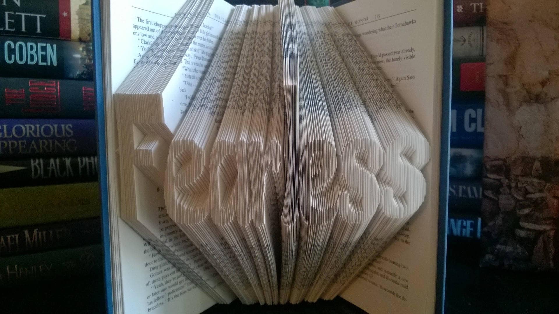 Fearless ~ Hand Folded Book Art Courage - Gift Motivational No Fear You Can Do It Strong Motivate Got This Booklover