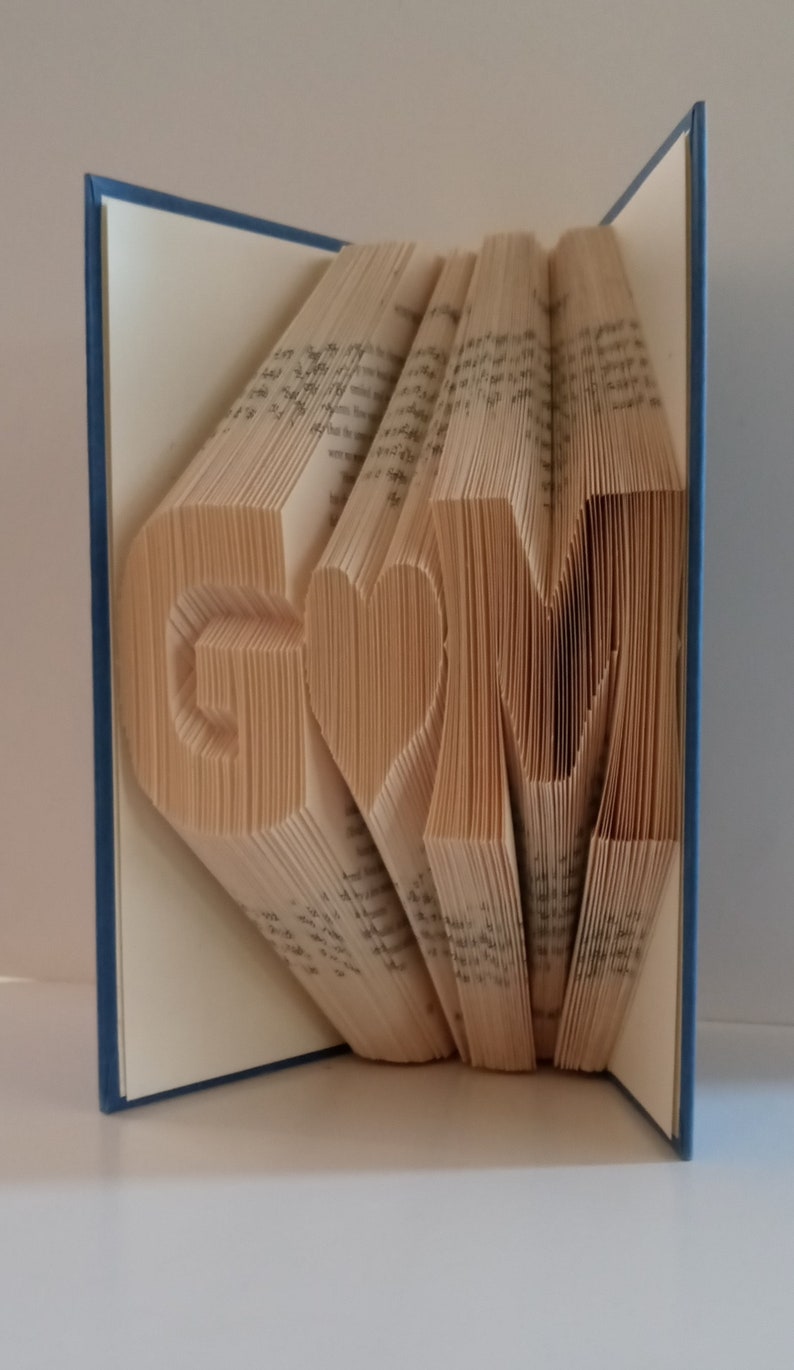 Valentines Day Gift For Him, Valentines Day Gift for her, Personalized Valentined Day Gift,Folded Book Art, Valentines Book,Custom Valentine image 4