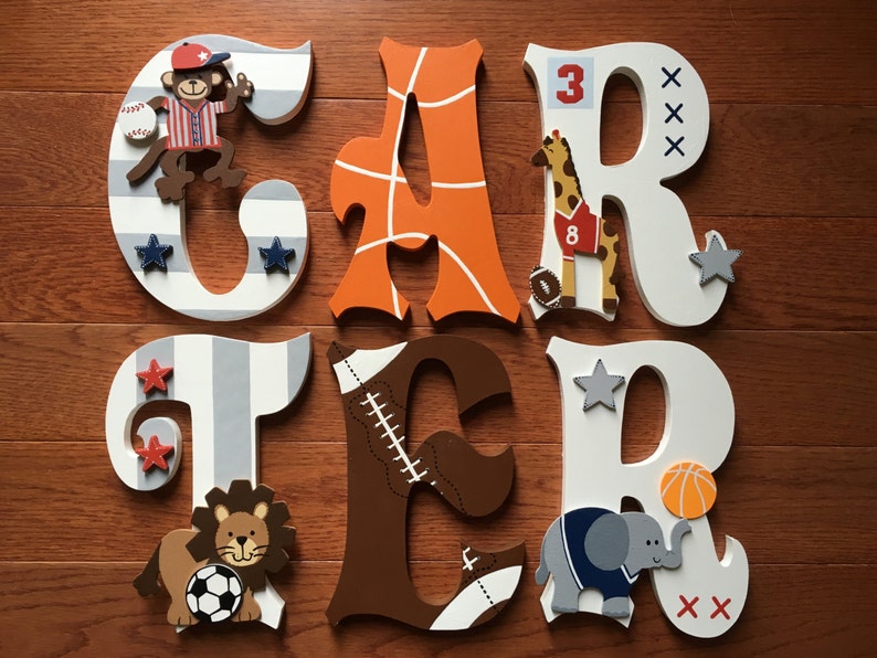 Custom Letters Match Lambs Ivy Future All Star Animal Sports Etsy