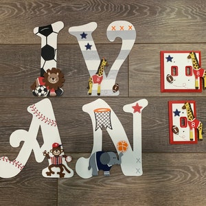 Custom Letters Lambs &amp; Ivy FUTURE ALL-STAR Baby Name Jungle, Safari ...