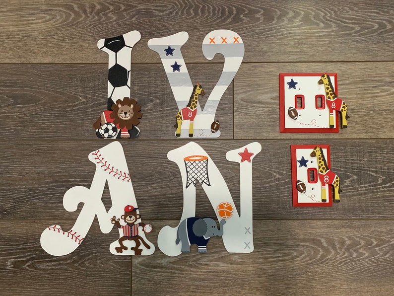 Custom Letters Lambs & Ivy FUTURE ALLSTAR Baby Name Jungle. Etsy