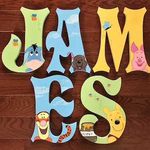Custom Letters Disney Baby WINNIE THE POOH Piglet, Eeyore, Roo, Kanga, Classic Pooh, Hand-Painted Personalized Wood Name.. Priced Per Letter