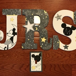 Custom Letters DISNEY MICKEY MOUSE Lambs & Ivy Magical Mickey Minnie Crib Bedding Hand-Painted Personalized Wood Name.. Priced Per Letter