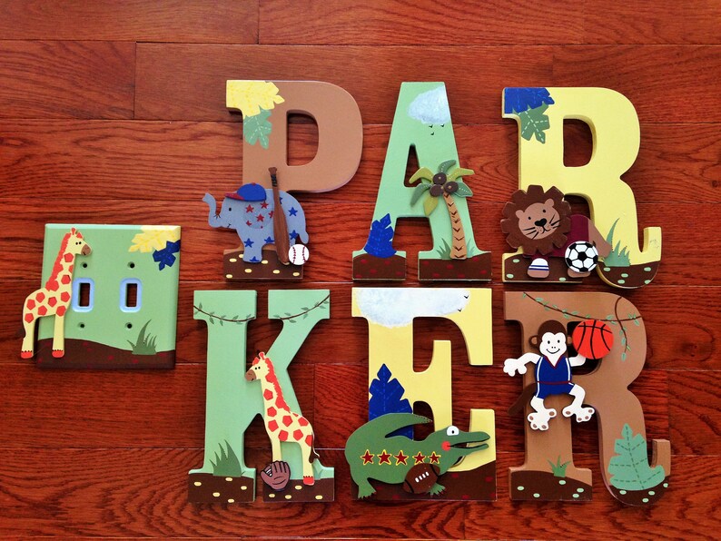 Custom Letters Lambs & Ivy FUTURE ALLSTAR Baby Name Jungle. Etsy