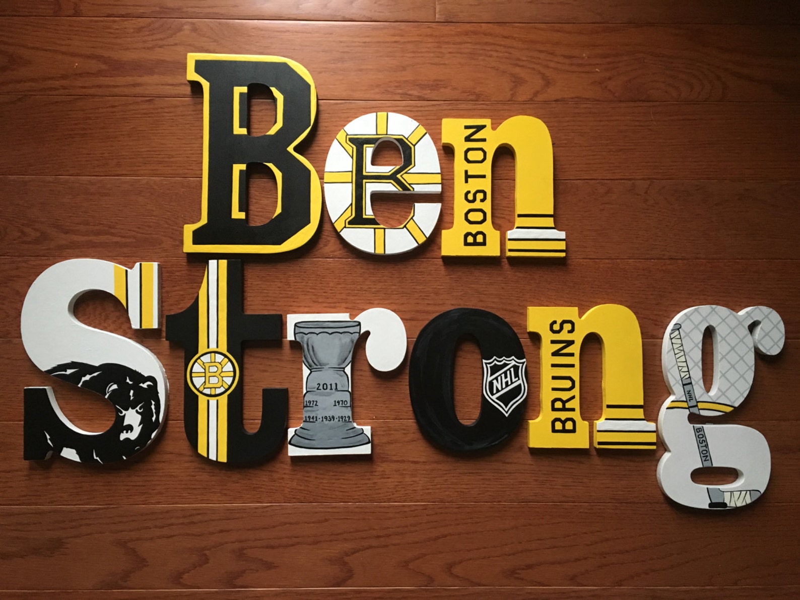 Custom Letters BOSTON BRUINS Wood Letters NHL Hockey Team Hand Etsy