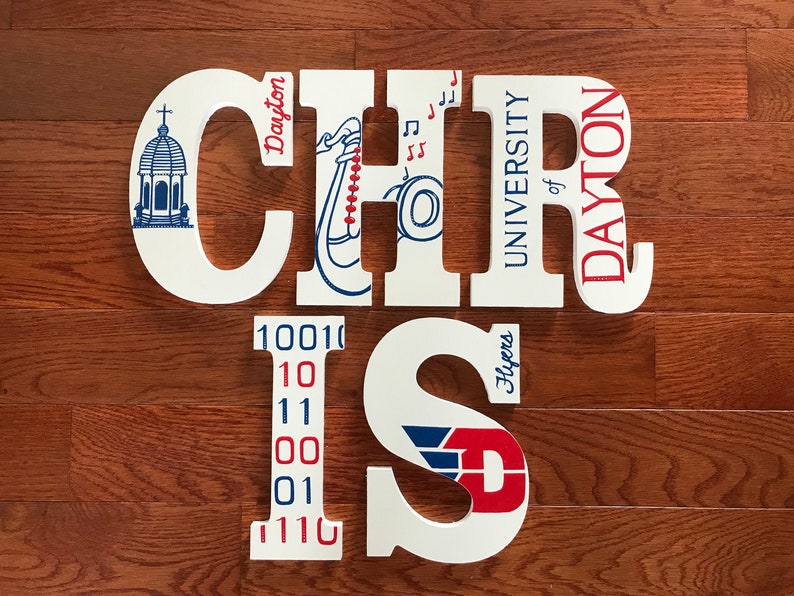 Custom Letters COLLEGE UNIVERSITY FOOTBALL Name Sign, Hand-painted ...