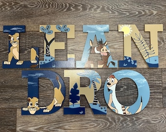 Custom Letters Disney THE LION KING Hand-Painted Personalized Wood Name Sign... Priced Per Letter