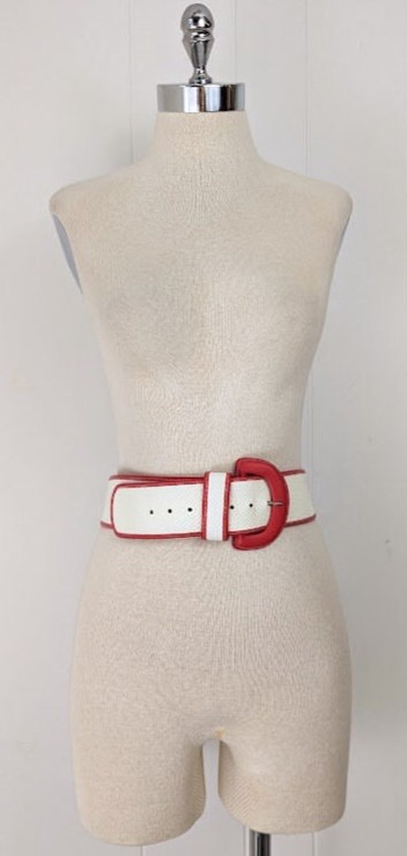 vintage 80's Dame woven leather belt - image 3