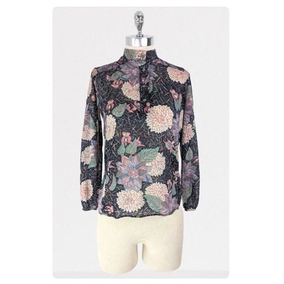 vintage 70's floral blouse - image 1
