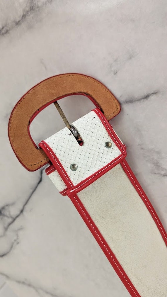 vintage 80's Dame woven leather belt - image 6