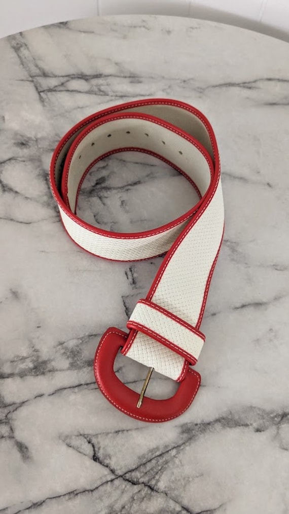 vintage 80's Dame woven leather belt - image 2
