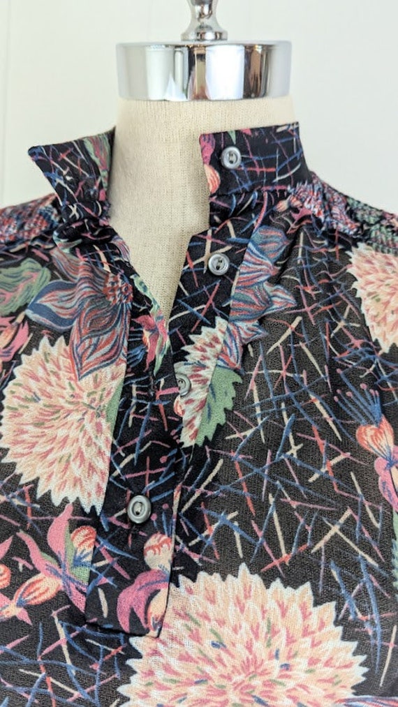 vintage 70's floral blouse - image 4