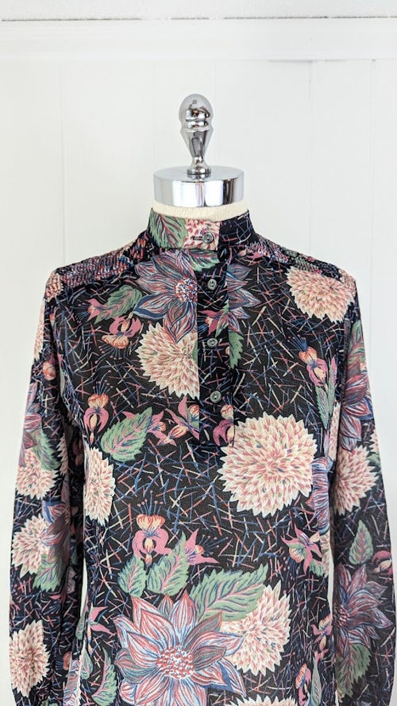 vintage 70's floral blouse - image 2