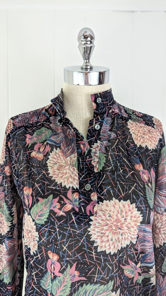 vintage 70's floral blouse - image 3