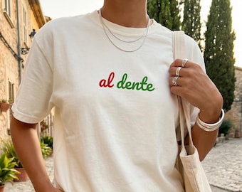 Al dente T-Shirt: Hand-Printed Typography, pasta lover UNISEX Tee