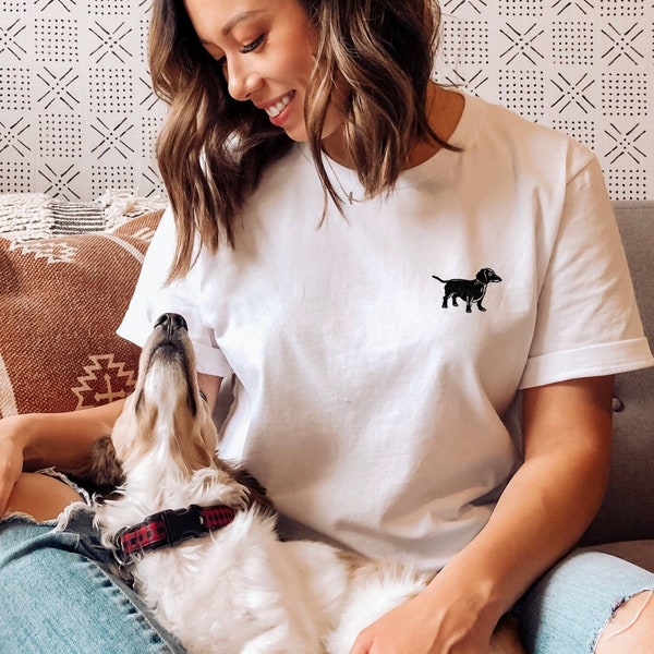 Dog t-shirt, hand printed unisex dog lover tee, corgi, dachshund, chihuahua, yorkshire, goldendoodle, german shepherd, ethical fashion
