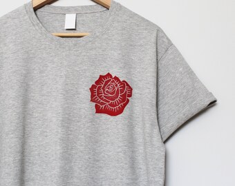 Succulent Handprinted Lino Block Print Graphic Shirt