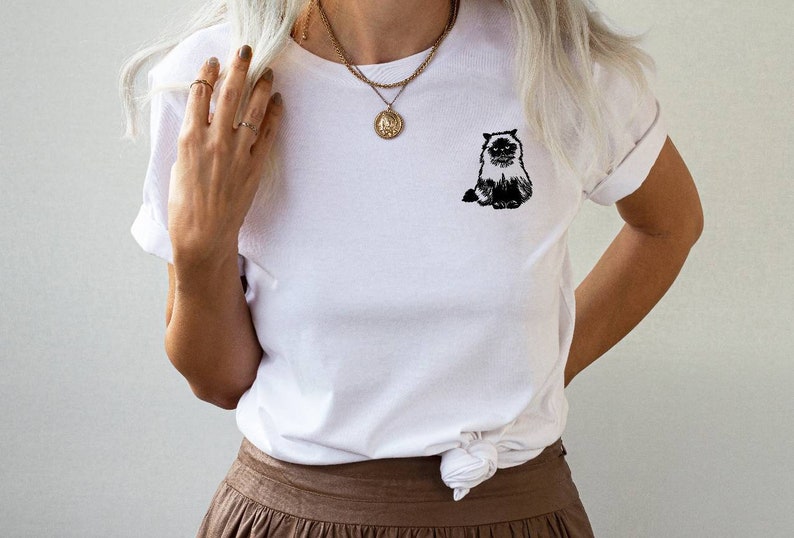 Cat t-shirt, hand printed unisex tshirt, cat lover gift, himalayan cat, tabby cat, black cat, sphynx, bengal, siamese cat, ethical fashion image 2