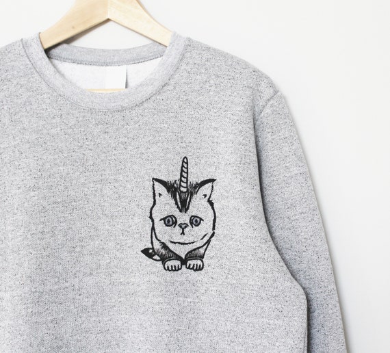 Caticorn Sweatshirt Unisex Cat Unicorn 